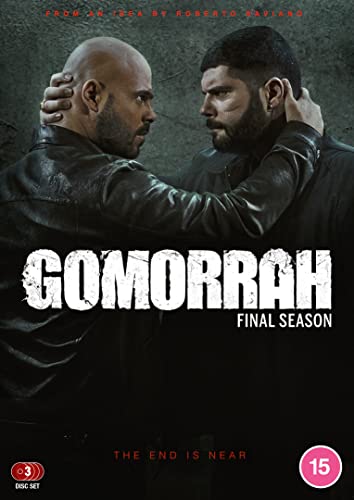 DVD cover for "Gomorrah Final Season" featuring two intense men facing each other.