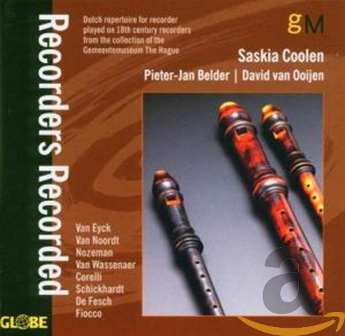CD cover featuring two antique recorders and text listing composers.