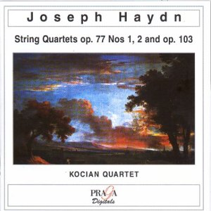 CD cover for Haydn string quartets performed by the Kocian Quartet.