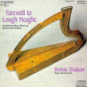 CD cover: traditional Irish harp illustration, album title "Farewell to Lough Neaghe".