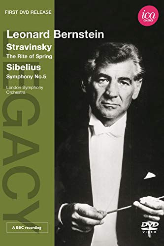 DVD cover featuring Leonard Bernstein conducting, with text: Stravinsky, Sibelius.