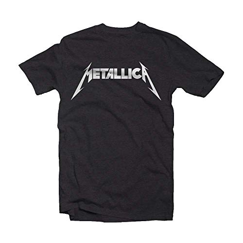 Amplified Metallica Logo Unisex T-Shirt, Charcoal, M