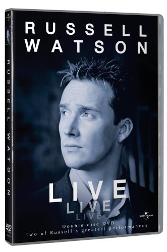 DVD cover featuring a blue-toned portrait of Russell Watson with the title Live.