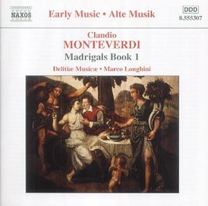 CD cover for Claudio Monteverdi’s Madrigals Book 1, with Renaissance art.
