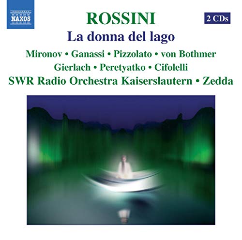 Rossini's "La donna del lago" 2CD set cover with lake and boat imagery.