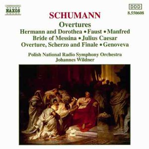 CD cover for Robert Schumann’s “Overtures” featuring classical artwork.