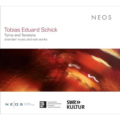CD cover for Tobias Eduard Schick’s “Turns and Tensions” with abstract art.