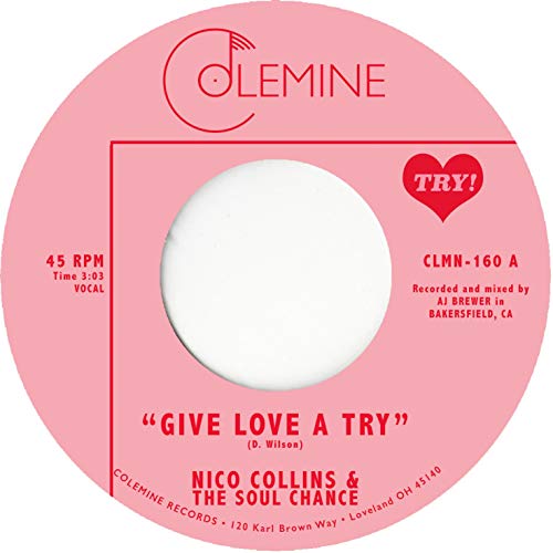 Pink vinyl record label with text: "Nico Collins & The Soul Chance.