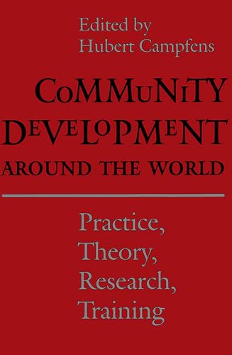 Red book cover with white text: “Community Development Around the World.”