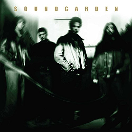 Soundgarden album cover, blurry image of the band in dark tones.