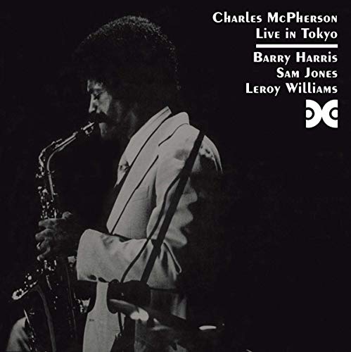 CD cover: Charles McPherson playing saxophone, black and white portrait.