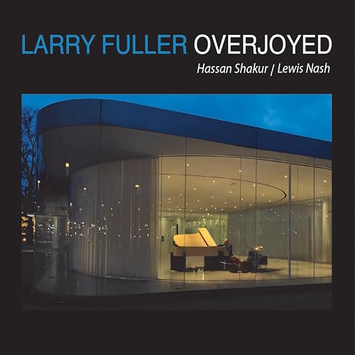 CD cover for "Overjoyed" featuring a modern building and a piano.