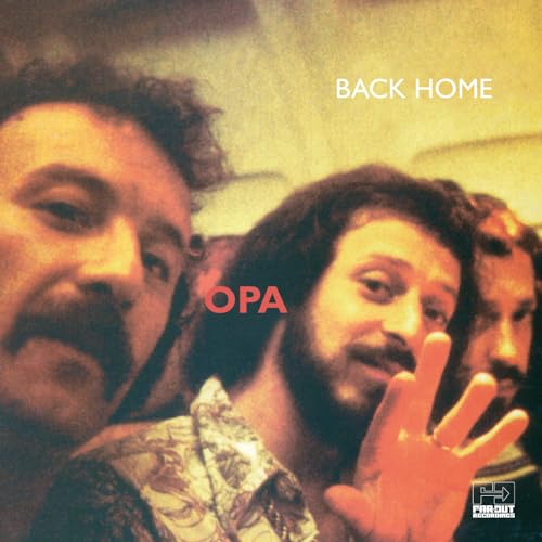 CD cover for Opa’s “Back Home” featuring three men in a warm-toned portrait.