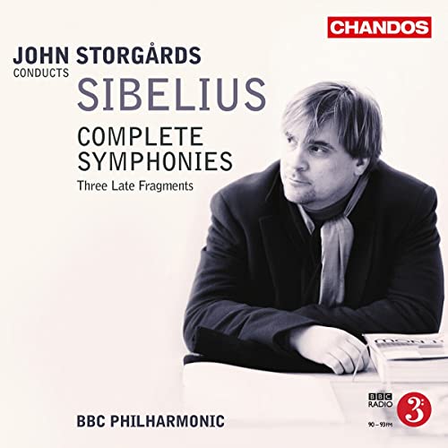 CD cover featuring conductor John Storgårds with text about Sibelius symphonies and Chandos branding.