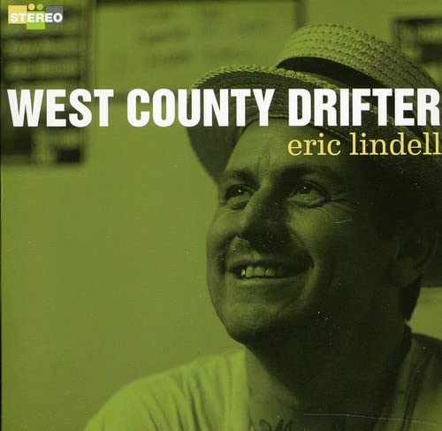CD cover for Eric Lindell’s “West County Drifter” featuring a man in a hat.