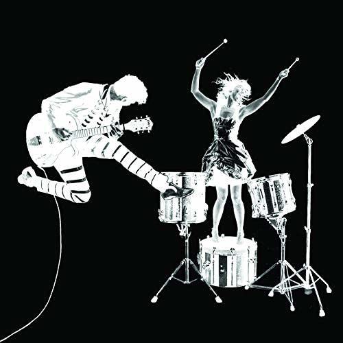 Black and white album cover featuring a guitarist and drummer mid-performance.