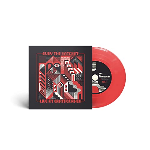 Ruby The Hatchet vinyl record, red colored, with geometric album art.