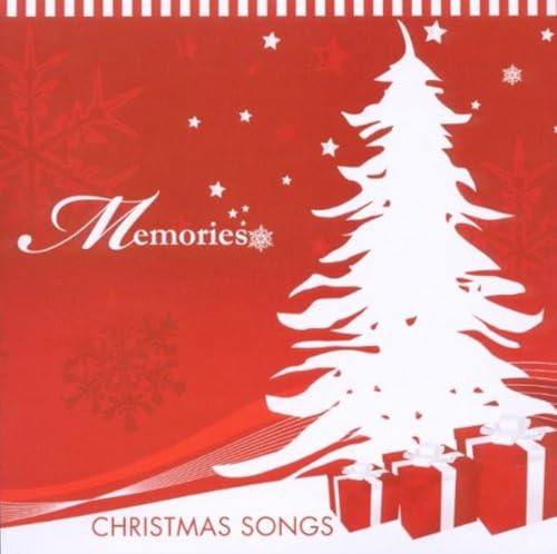 Red CD cover with white Christmas tree and gift boxes.