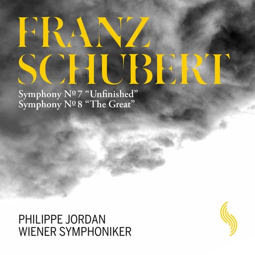 CD cover for Schubert symphonies by Wiener Symphoniker and Jordan, stormy background.