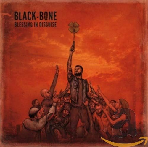 CD cover: crowd reaching for a man holding a four-leaf clover.