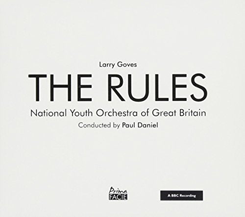 CD cover for "The Rules" by Larry Goves with orchestra details.