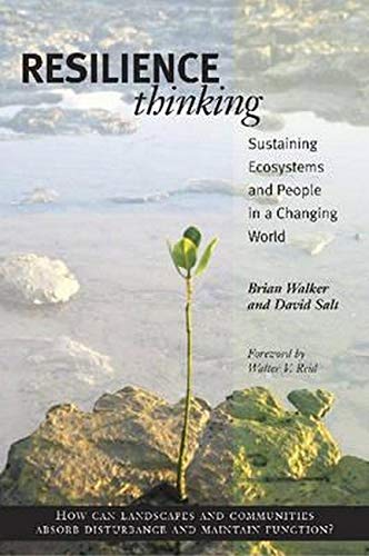 Book cover: "Resilience Thinking" with a sprout growing from rocks.