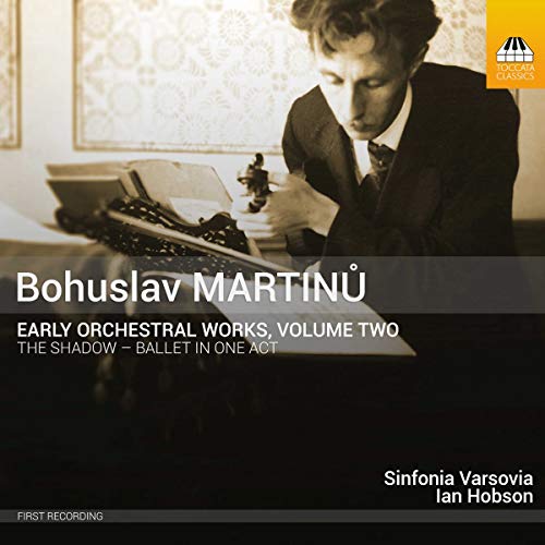 CD cover featuring composer Bohuslav Martinů at a typewriter.