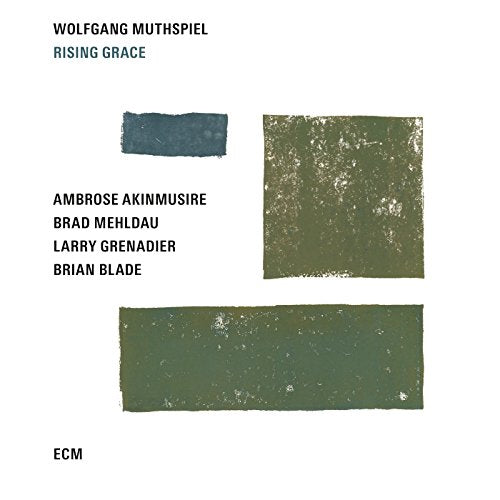 Album cover for "Rising Grace" by Wolfgang Muthspiel, with abstract shapes.