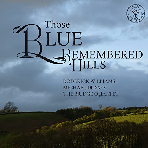 CD cover for “Those Blue Remembered Hills” with landscape image.