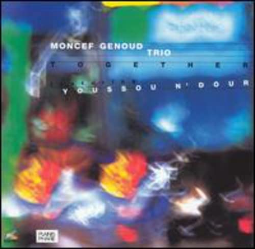 CD cover for “Together” by Moncef Genoud Trio, abstract colorful design.