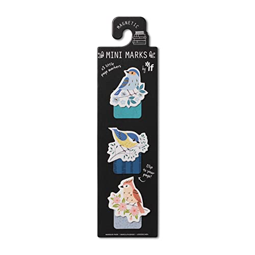 Pack of three magnetic floral page markers on black card.