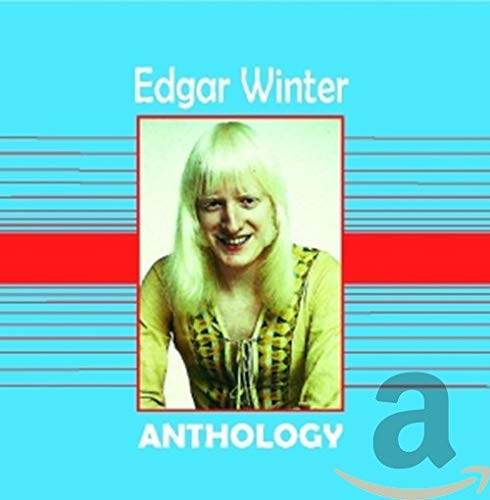 CD cover for Edgar Winter’s “Anthology” featuring a portrait of the artist.