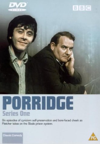 DVD cover featuring two men with the title Porridge Series One against a grey background.