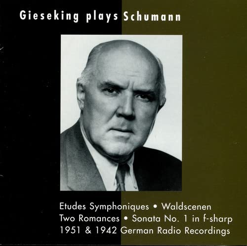 CD cover featuring a black and white portrait of pianist Walter Gieseking.