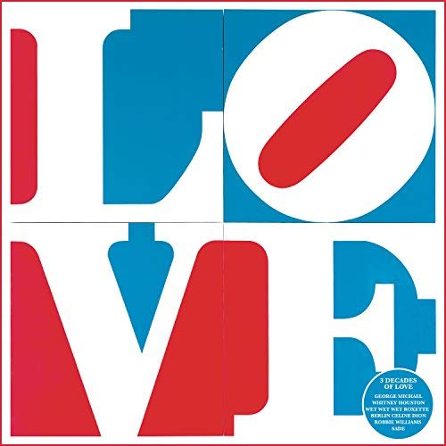 CD cover with the word "LOVE" in red and blue geometric blocks.