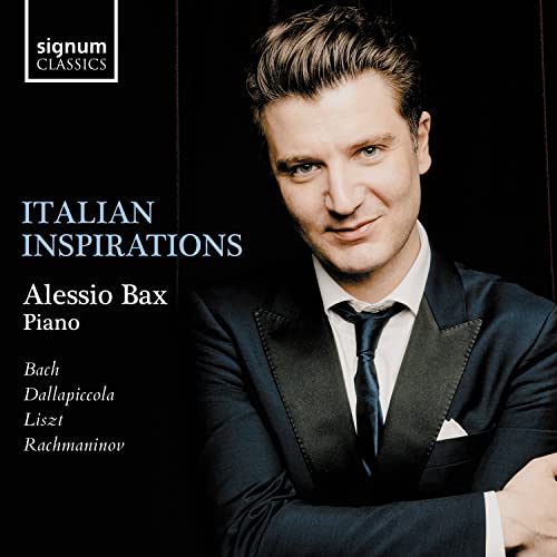 CD cover featuring pianist Alessio Bax in a dark suit.