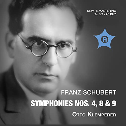 Black and white portrait of Otto Klemperer with CD album details.