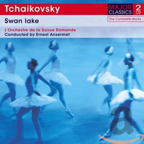 CD cover for Tchaikovsky’s Swan Lake, featuring ballet dancers.