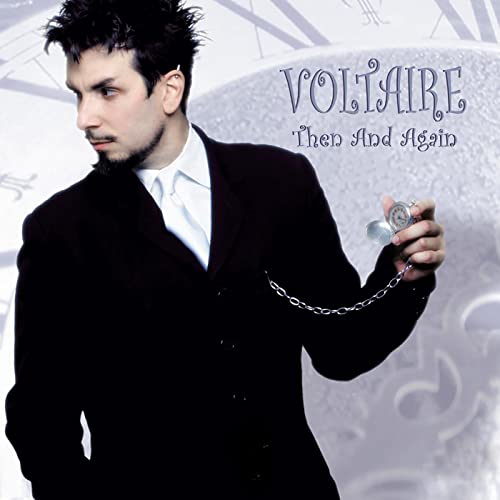 Voltaire album cover: man in suit holding a pocket watch.