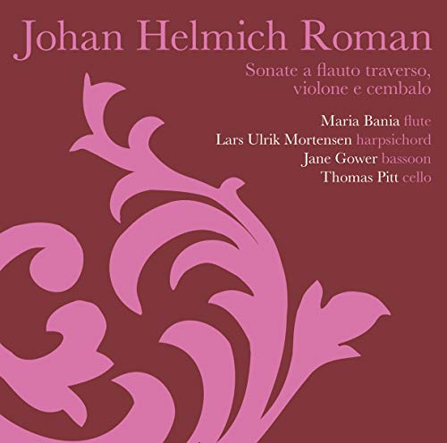 CD cover for Johan Helmich Roman’s sonatas, with floral design.