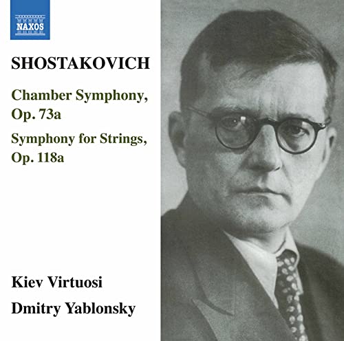 CD cover featuring a black and white portrait of composer Dmitri Shostakovich.