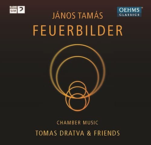 CD cover for “Tamas: Feuerbilder” featuring concentric orange circles on black.