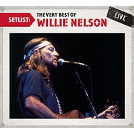 Willie Nelson performing live with a guitar, album cover art.