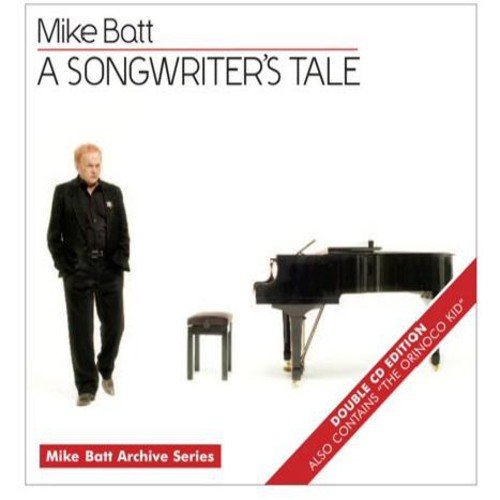 CD cover for Mike Battās āA Songwriterās Taleā featuring Batt and a piano.