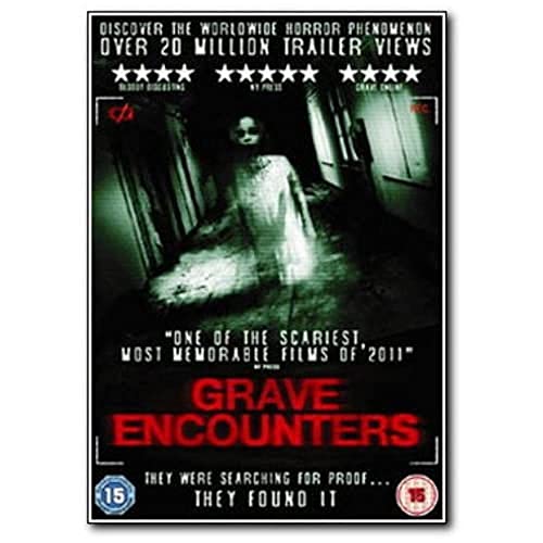 Grave Encounters DVD cover featuring a ghostly figure in a dark, blurry hallway.