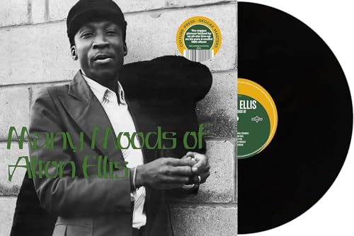 Alton Ellis portrait with vinyl record, yellow label visible.