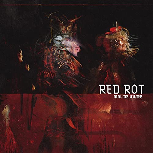 Dark, textured album cover with figures wearing ornate, thorny masks.