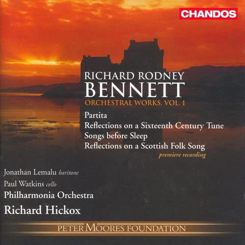 CD cover for Richard Rodney Bennett orchestral works with a castle image.