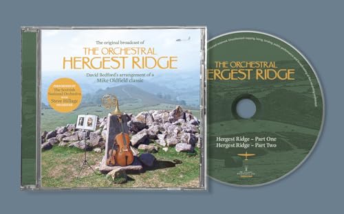 CD case and disc for Mike Oldfield & David Bedford’s “The Orchestral Hergest Ridge.”