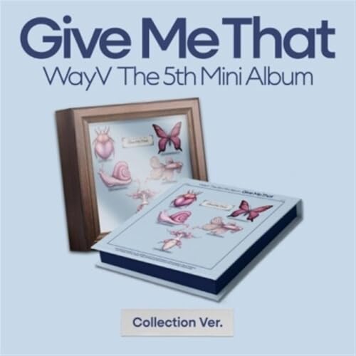 WayV “Give Me That” CD box set with butterfly and shell imagery.